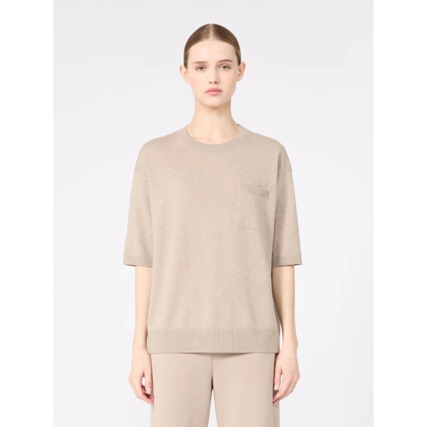 Max Mara Aurelia Wool Pocket Sweater in Beige | Sweaters | Coveti