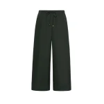 Max Mara Aureo Cotton Poplin Wide-Leg Joggers in Green | Sweatpants | Coveti