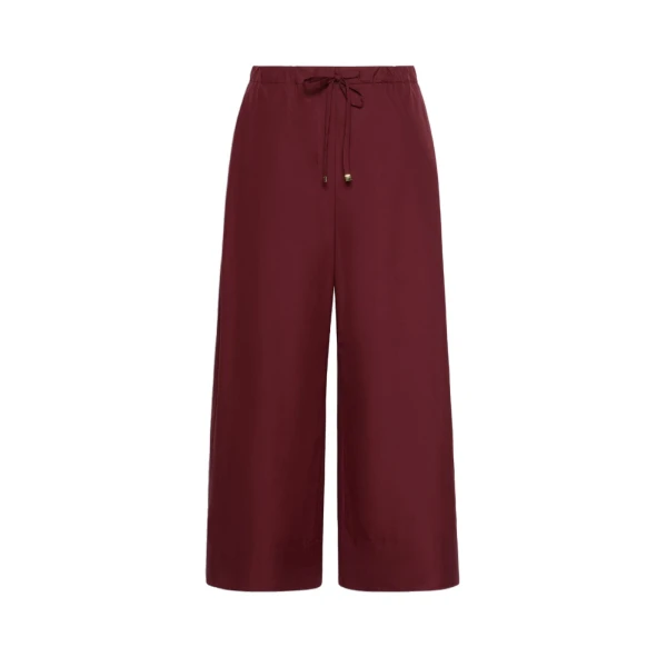 Aureo Cotton Poplin Wide-Leg Joggers in Ruby