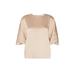 Max Mara Aureo Pleated Satin Blouse in Antique Rose | Blouse | Coveti