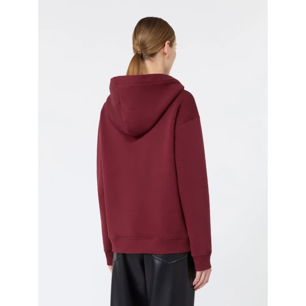 Max Mara Aurora Brushed Jersey Hoodie in Bordeaux | Sweaters | Coveti