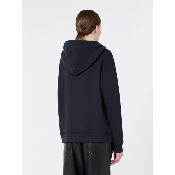 Max Mara Aurora Brushed Jersey Hoodie in Ultramarine | Sweaters | Coveti