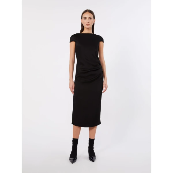 Max Mara Austero Cady Gown in Black | Evening Gowns | Coveti