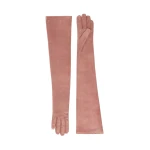 Max Mara Azzurro Extra Long Suede Gloves in Pink | Gloves | Coveti