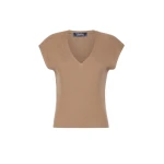 Max Mara Bacca Ribbed Wool Gilet in Camel | Sweaters | Coveti