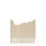 Max Mara Baci Cashmere Logo Stole in Beige | Scarves | Coveti