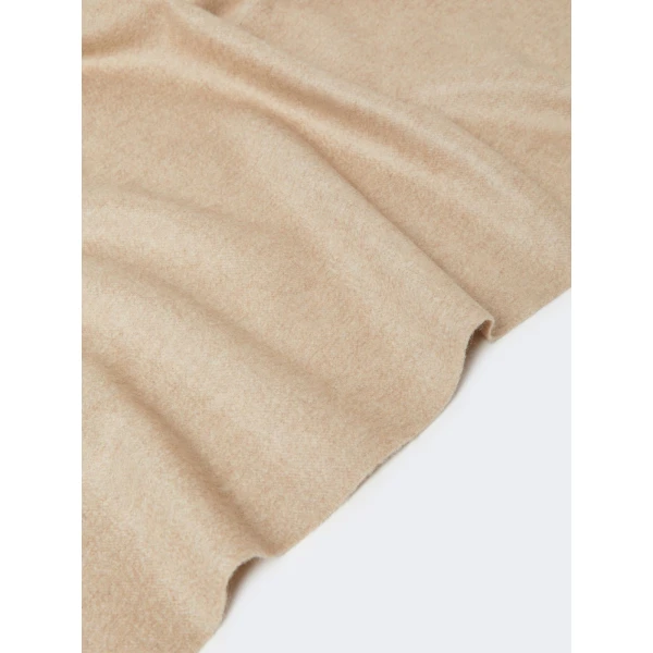 Max Mara Baci Cashmere Logo Stole in Beige | Scarves | Coveti