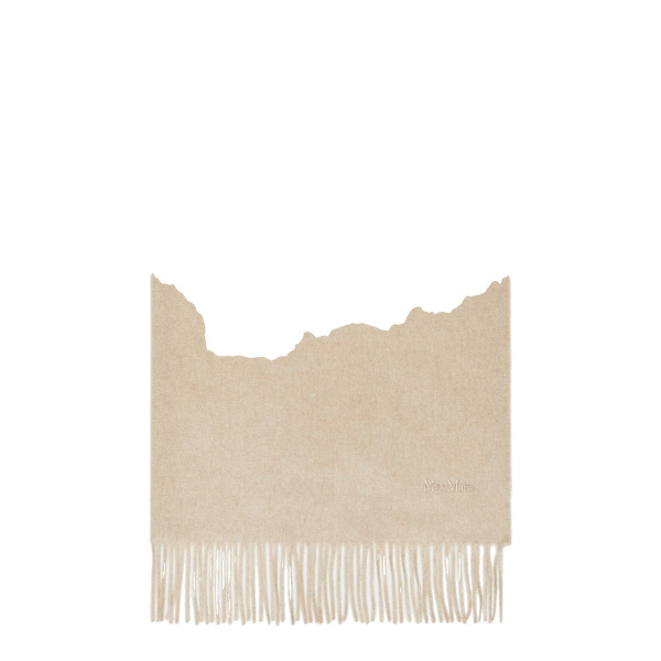 Max Mara Baci Cashmere Logo Stole in Beige | Scarves | Coveti