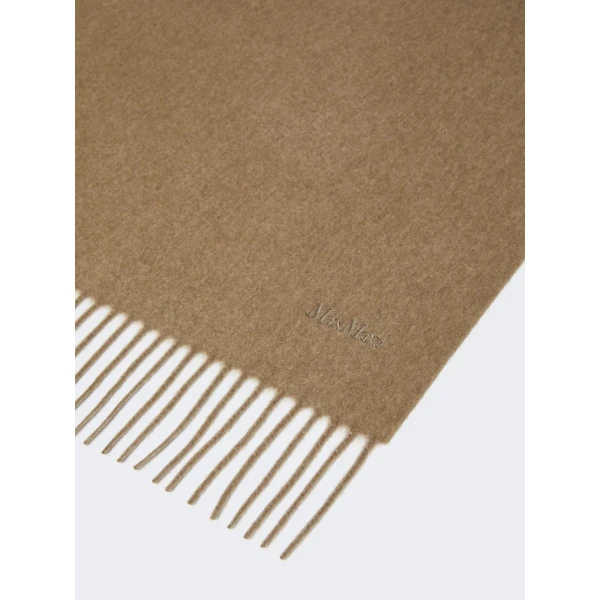 Max Mara Baci Cashmere Logo Stole in Beige Style 2 | Scarves | Coveti