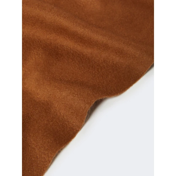 Max Mara Baci Cashmere Logo Stole in Tobacco | Scarves | Coveti