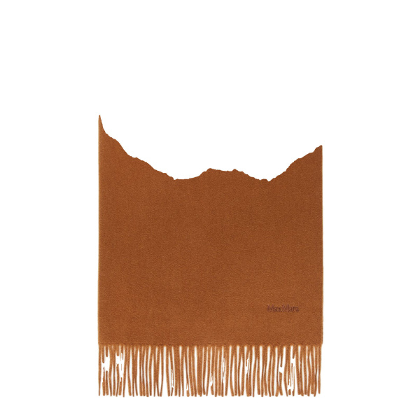 Max Mara Baci Cashmere Logo Stole in Tobacco | Scarves | Coveti