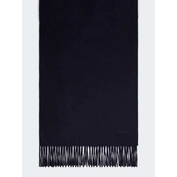 Max Mara Baci Cashmere Logo Stole in Ultramarine | Scarves | Coveti