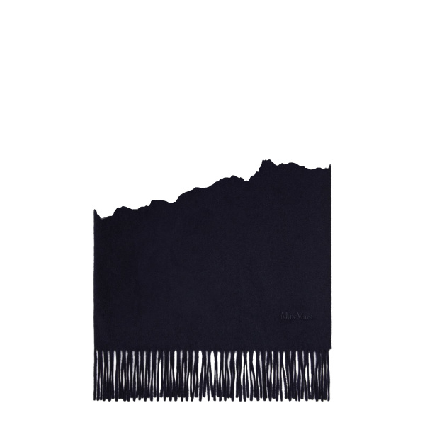 Max Mara Baci Cashmere Logo Stole in Ultramarine | Scarves | Coveti