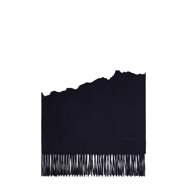 Max Mara Baci Cashmere Logo Stole in Ultramarine | Scarves | Coveti