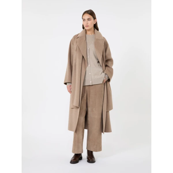Max Mara Baia Wool V-Neck Cardigan in Beige | Cardigan | Coveti