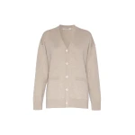 Max Mara Baia Wool V-Neck Cardigan in Beige | Cardigan | Coveti
