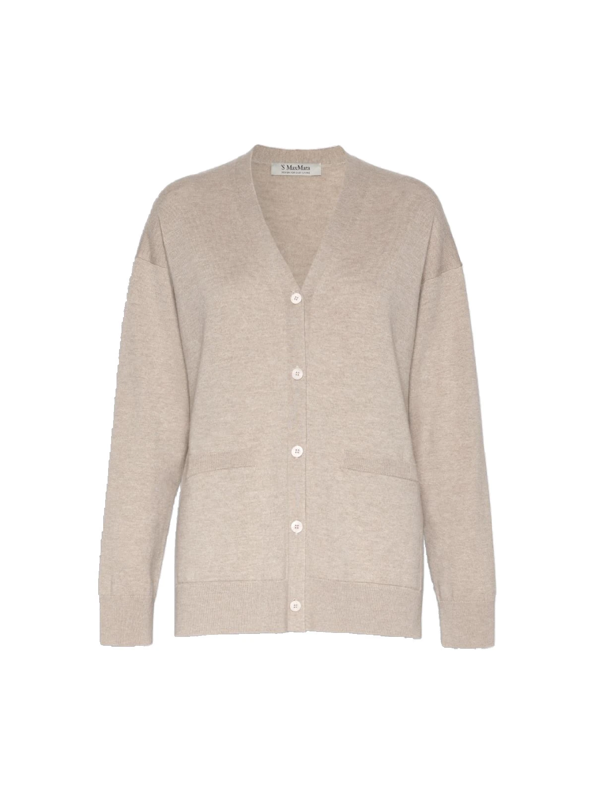Max Mara Baia Wool V-Neck Cardigan in Beige Max Mara Baia Wool V-Neck Cardigan in Beige | Cardigan | Coveti