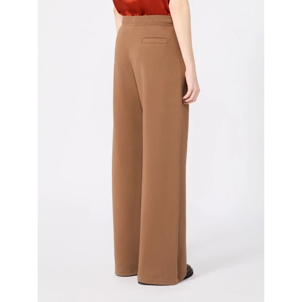 Max Mara Bali Wide-Leg Double Jersey Trousers in Camel | Wide leg pants | Coveti