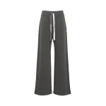 Max Mara Bali Wide-Leg Double Jersey Trousers in Dark Grey | Wide leg pants | Coveti