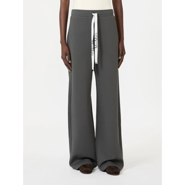 Max Mara Bali Wide-Leg Double Jersey Trousers in Dark Grey | Wide leg pants | Coveti