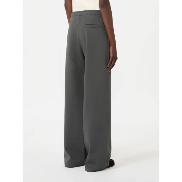 Max Mara Bali Wide-Leg Double Jersey Trousers in Dark Grey | Wide leg pants | Coveti