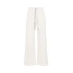 Max Mara Bali Wide-Leg Double Jersey Trousers in Natural | Wide leg pants | Coveti