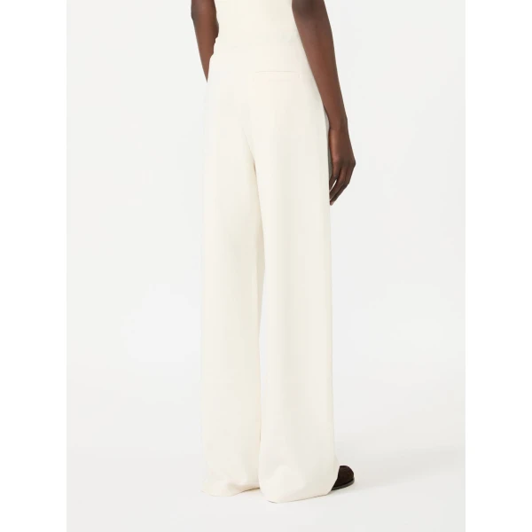 Max Mara Bali Wide-Leg Double Jersey Trousers in Natural | Wide leg pants | Coveti