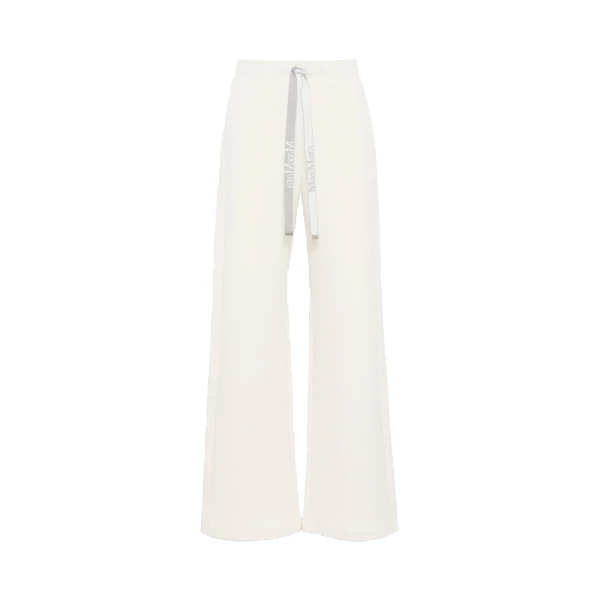 Max Mara Bali Wide-Leg Double Jersey Trousers in Natural | Wide leg pants | Coveti