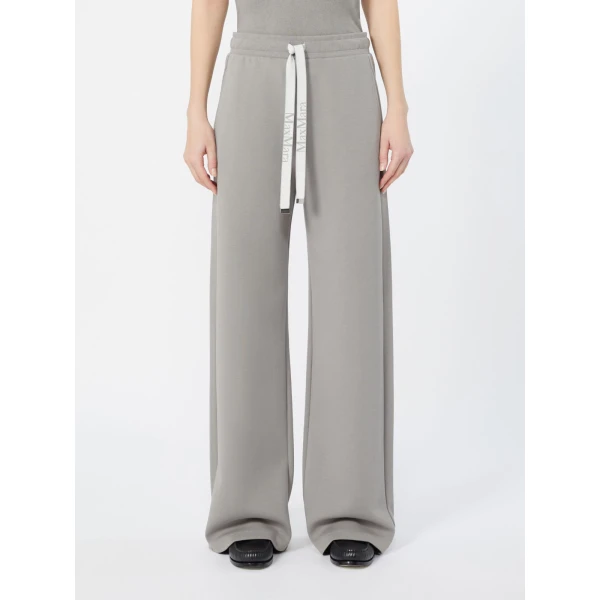 Max Mara Bali Wide-Leg Double Jersey Trousers in Pearl Grey | Wide leg pants | Coveti