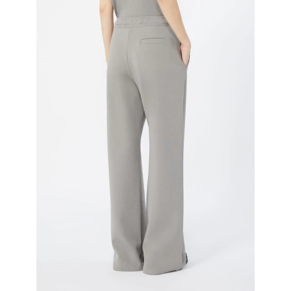 Max Mara Bali Wide-Leg Double Jersey Trousers in Pearl Grey | Wide leg pants | Coveti
