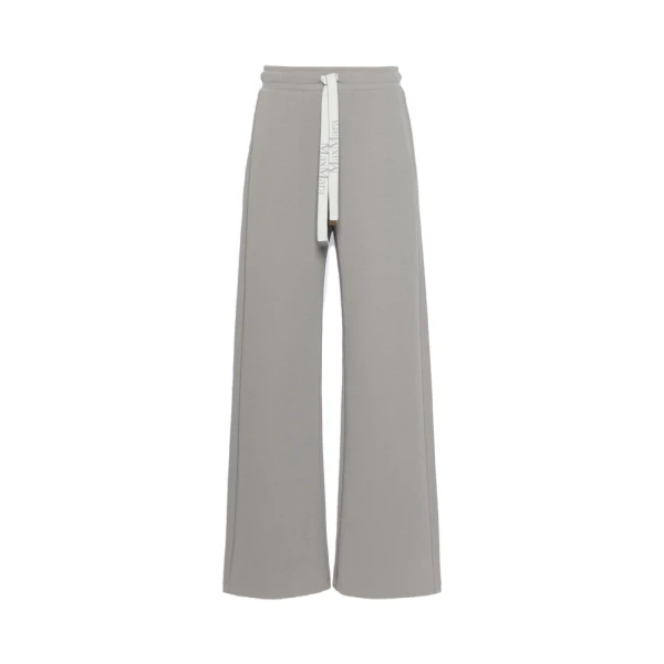 Max Mara Bali Wide-Leg Double Jersey Trousers in Pearl Grey | Wide leg pants | Coveti