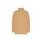 Max Mara Bambola Oversized Diamond-Knit Sweater in Camel | Sweaters | Coveti