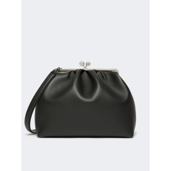 Max Mara Bambola XXL Deer Print Leather Pasticcino Bag in Black | Clutch Bags | Coveti
