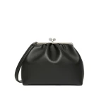 Max Mara Bambola XXL Deer Print Leather Pasticcino Bag in Black | Clutch Bags | Coveti