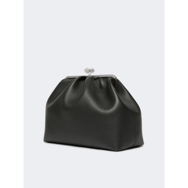 Max Mara Bambola XXL Deer Print Leather Pasticcino Bag in Black | Clutch Bags | Coveti