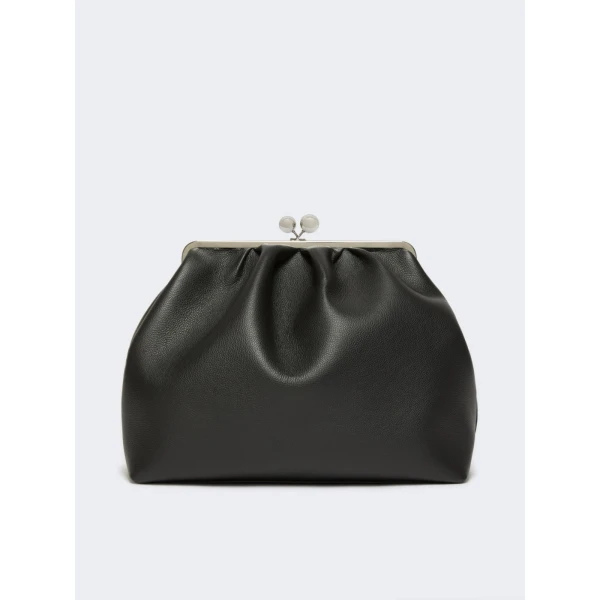 Max Mara Bambola XXL Deer Print Leather Pasticcino Bag in Black | Clutch Bags | Coveti