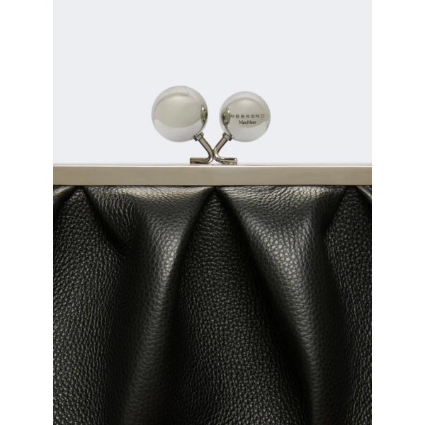 Max Mara Bambola XXL Deer Print Leather Pasticcino Bag in Black | Clutch Bags | Coveti