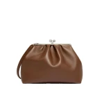 Max Mara Bambola XXL Deer Print Leather Pasticcino Bag in Brown | Clutch Bags | Coveti