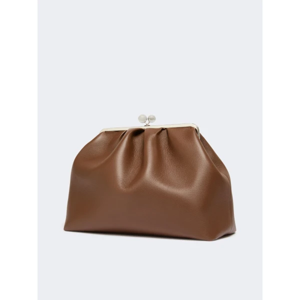 Max Mara Bambola XXL Deer Print Leather Pasticcino Bag in Brown | Clutch Bags | Coveti