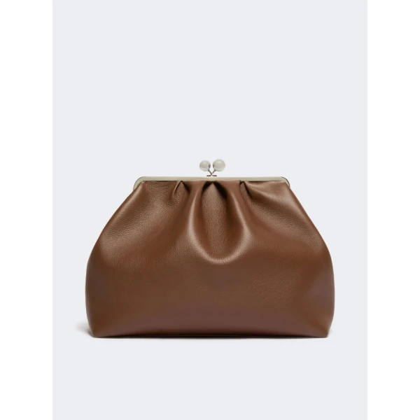 Max Mara Bambola XXL Deer Print Leather Pasticcino Bag in Brown | Clutch Bags | Coveti