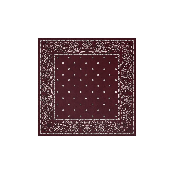 Max Mara Bandanna Print Silk Foulard in Bordeaux | Scarves | Coveti