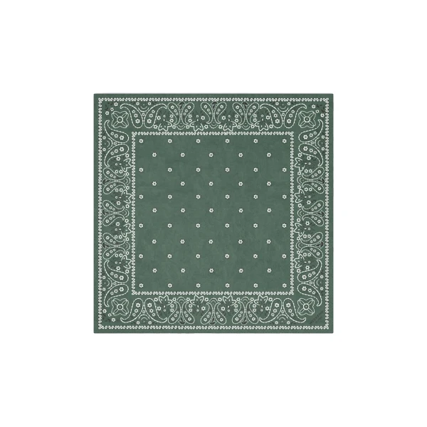 Bandanna Print Silk Foulard in Khaki