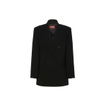 Max Mara Baobab Double-Breasted Cady Jacket in Black | Blazers | Coveti