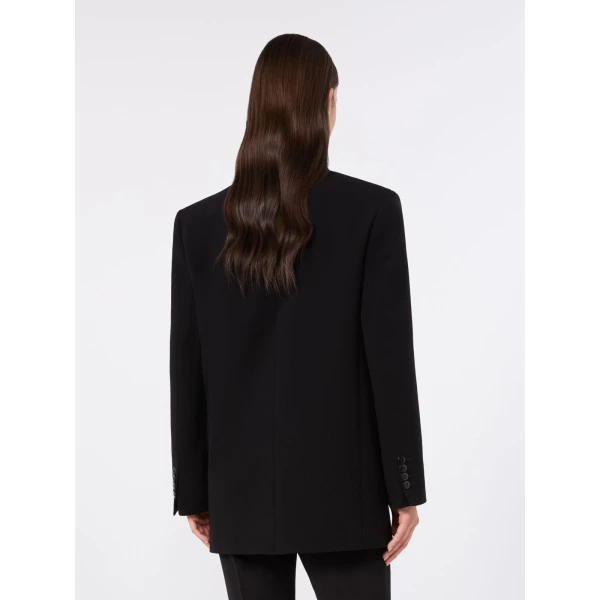Max Mara Baobab Double-Breasted Cady Jacket in Black | Blazers | Coveti