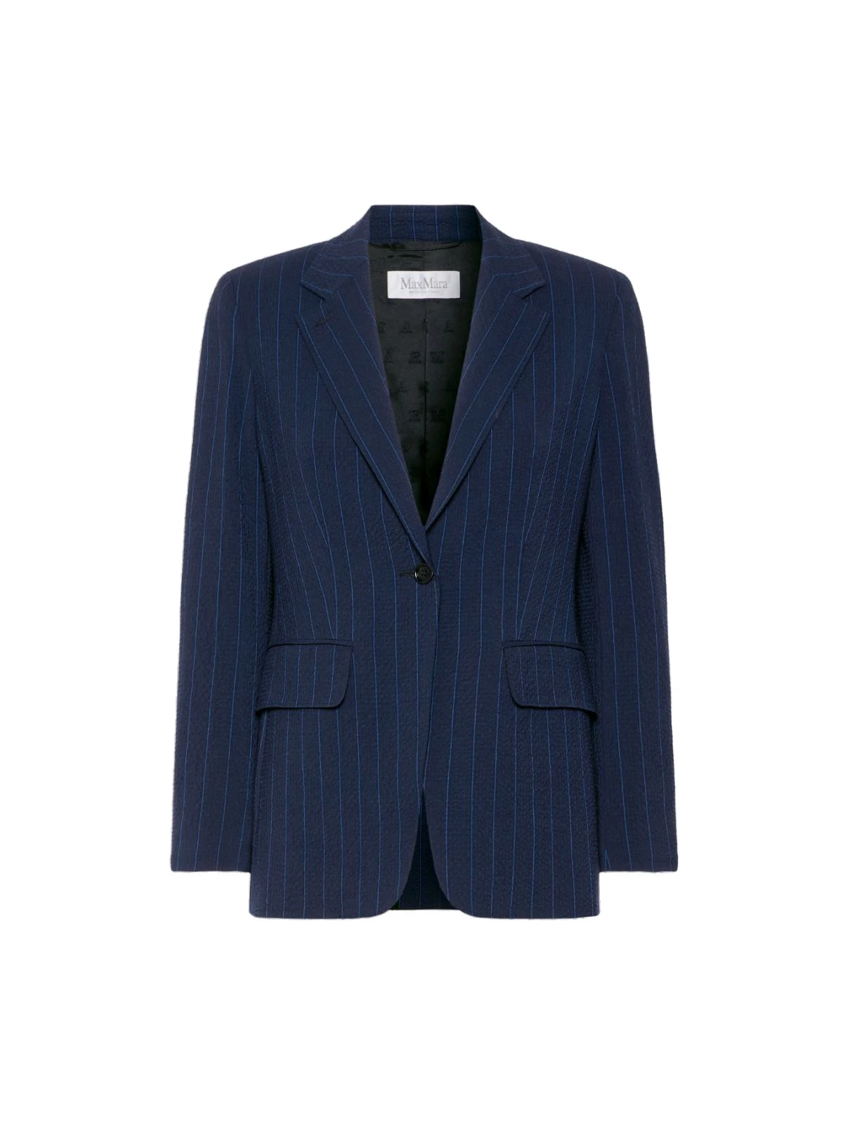 Max Mara Baobab Pinstripe Wool Seersucker Blazer in Ultramarine Max Mara Baobab Pinstripe Wool Seersucker Blazer in Ultramarine | Blazers | Coveti