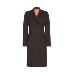 Max Mara Bardies Mottled Woollen Cloth Coat Dress in Dark Brown | Mini Dresses | Coveti