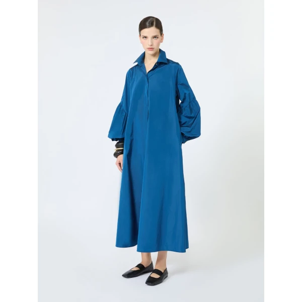 Max Mara Baruffa Taffeta Shirt Dress in Navy | Shirtdress | Coveti