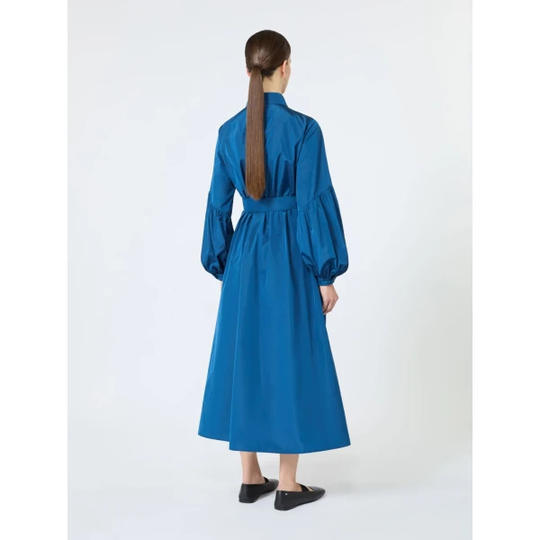 Max Mara Baruffa Taffeta Shirt Dress in Navy | Shirtdress | Coveti