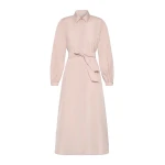 Max Mara Baruffa Taffeta Shirt Dress in Powder Pink | Shirtdress | Coveti