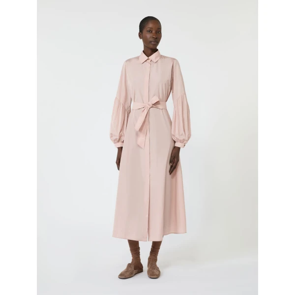 Max Mara Baruffa Taffeta Shirt Dress in Powder Pink | Shirtdress | Coveti